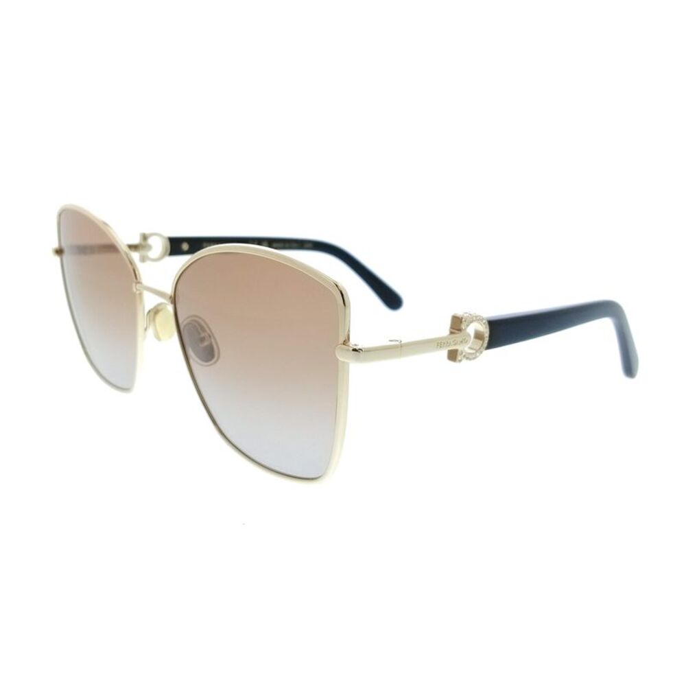 Salvatore Ferragamo SF312SR 745 Oversized Gold Brown Gradient Women's Sunglasses
